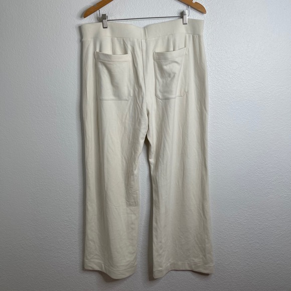 Cabi Cream Wide Leg Trousers Sweatpants High Rise Patch Pocket Pants XL - Picture 5 of 5